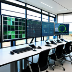 A diverse group of professionals in modest business casual attire, including agricultural scientists and AI specialists, collaboratively analyzing data on a large screen in a modern, clean agricultural research facility. The setting evokes a sustainable farm in the Alentejo region of Portugal, featuring advanced sensor technology and optimized irrigation systems. Subjects are fully clothed, in appropriate attire, with perfect anatomy, correct proportions, natural poses, well-formed hands, and proper finger count. Professional photography, high quality, natural body proportions, safe for work, appropriate content, family-friendly.